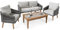 di volio Exlusive Sitzgruppe Matera - Seilgeflechtes Lounge Set für Garten, Balkon & Terrasse mit Sofa, 2 Sesseln und Tisch aus Akazienholz - Gartenmöbel-Set in Holzoptik