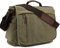 CALIYO Umhängetaschen Herren aus Canvas Schultasche Queformat A4 Laptoptasche für 15,6 Zoll Laptop Arbeitstasche Aktentasche Herren Tasche Umhängen Messenger Bag für Outdoor Camping Reisen（Olivgrun
