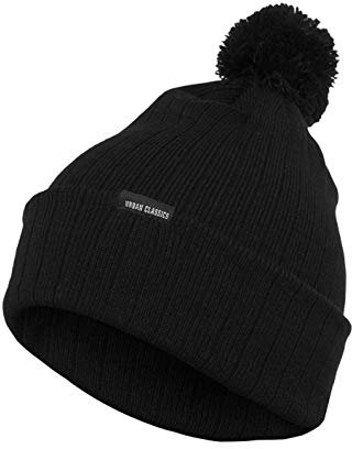 Sport Urban Classics Basic Beanie 20- (364D) Strick Mütze Ripp Skater Unisex Winter Sommer Mützen Neu Farbe Schwarz