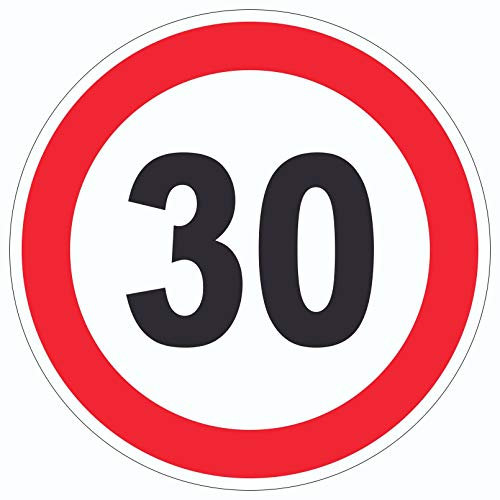 Tempo 30 km/h Geschwindigkeitsbegrenzung Aufkleber Kreis Symbol Ø30mm
