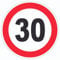 Tempo 30 km/h Geschwindigkeitsbegrenzung Aufkleber Kreis Symbol Ø30mm