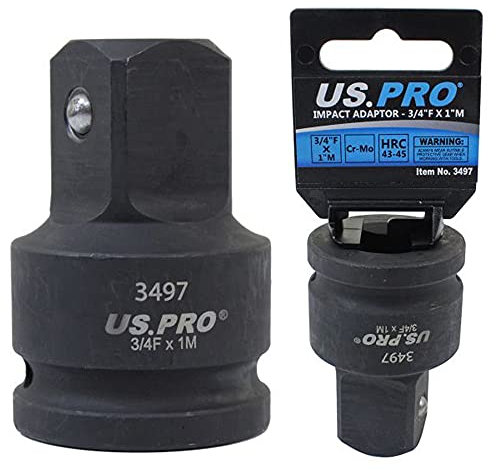 Impact Socket Adaptor Step Up 3/4 Inch F to 1 Inch M US Pro 3497