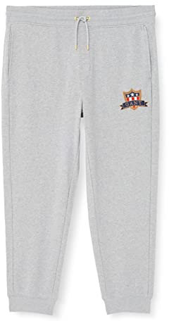 GANT Herren D1 Banner Shield Pants Hose, Grey Melange, 4XL