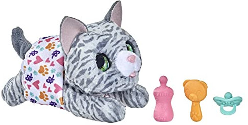 FurReal Newborns Kitty Interactive Animatronic Plush Toy: Electronic Pet with Sound Effects and Closing Eyes, for Kids Ages 4 and up