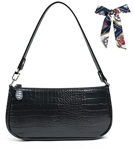 Aucuu Umhängetasche, 90er Krokoprägung-Druck Retro Classic Henkeltasche Tasche Kleine Vintage Schultertasche Crossbody Handtasche Mini Bag für Damen