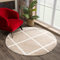 SANAT Madrid Shaggy Teppich Rund - Hochflor Teppiche für Wohnzimmer, Schlafzimmer, Küche - Beige, Größe: 120 cm