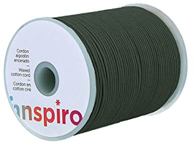 INNSPIRO Cordoncino cotone cerato fine verde oliva 2,0 mm. 100 m.