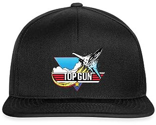 Spreadshirt Top Gun Fighter Kampfjet Logo Snapback Cap, One Size, Schwarz/Schwarz
