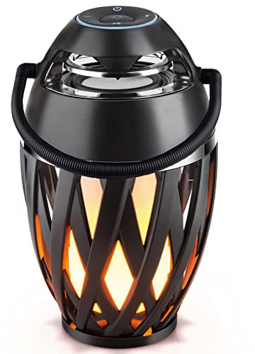 Tioneger Flame Outdoor Bluetooth Speaker, LED Table Lamp with LED Flickers, Portable Wireless Waterproof Speaker for Indoor/Outdoor Use, Gifts for Men (A1+)