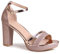 topschuhe24 2632 Damen Glitzer Riemchen Sandaletten, Farbe:Rose Gold, Größe:40 EU