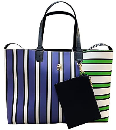 Tommy Hilfiger ICONIC TOMMY TOTE STRIPE MIX, grün(green), Gr. OS