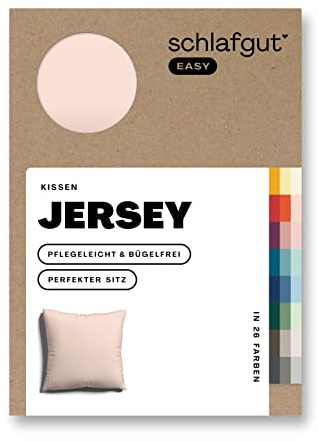 Schlafgut Easy Jersey Kissenbezug 80x80 cm Red Light mit 100% Baumwolle, superweicher & atmungsaktiver Kopfkissenbezug