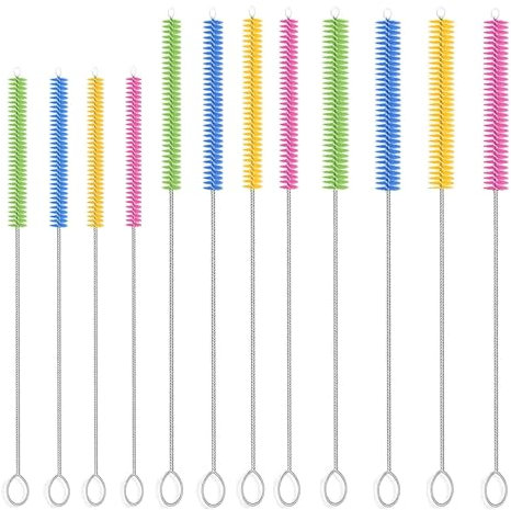 12 Stk Strohhalm Bürste Lang,20-25cm Strohhalm Reinigungsbürste, Flaschenbürste Dünn,Reinigungsbürsten,Flaschenreiniger Bürste,Schlauchbürste,Pfeifenreiniger,Flaschenbürsten,Kaffeevollautmaten Bürsten