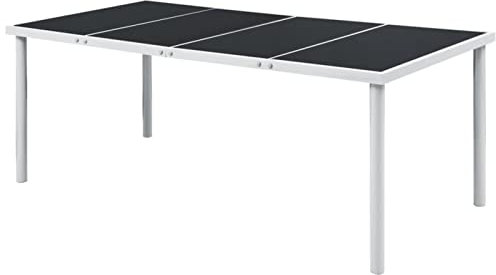 ADWOA Mesa de jardín de Acero Negra 190x90x74 cm Mesas Extensibles De Terraza Mesa Alta Exterior