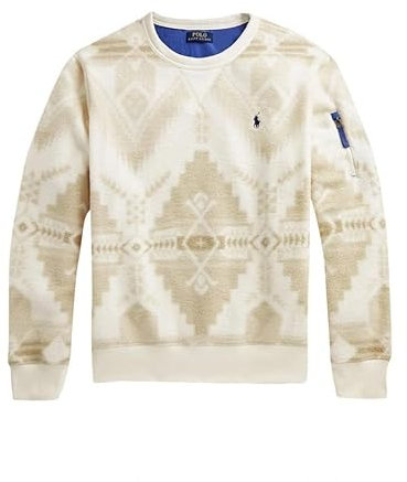 POLO RALPH LAUREN Southwestern Pullover aus gebürstetem Fleece, Creme Geo, Large