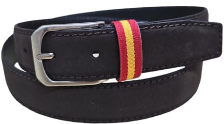 Genérico Cinturón de Hombre en Piel Bandera España EMILIO FARAONI Mod 5365/35 (100, Negro)
