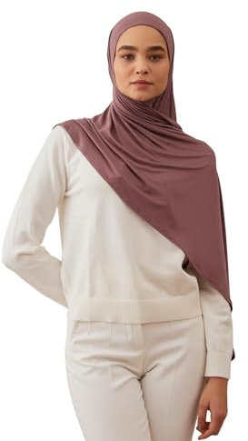 Instant Premium Jersey Hijab | Bequemer Hijab mit Vorgefertigten Sitz unter dem Kinn – Weich und Stretchig