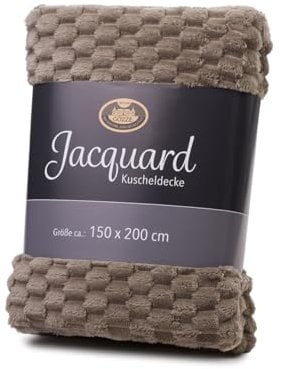 Gözze - Bubbles Wohndecke, Jacquard, 100% Polyester (Mikrofaser), 150 x 200 cm - Stein