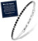 FANCIBAND Tennisarmband Herren Damen 3 mm Armband Silber Schwarz Armband Paar Geschenk für Ehemann Frau Freund Freundin, Taglia unica, Edelstahl Zirkonium, Synthetischer Zirkonia
