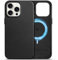 SHIELDON Case for iPhone 15 Pro Max, Genuine Leather Magnetic Wireless Charging [Slim Fit][Non-Slip][Anti-Scratch] Shock-Absorbent Case with Metal Buttons Compatible with iPhone 15 Pro Max - Black