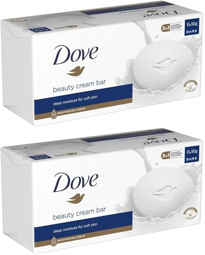 12x Dove 3 in 1 Deep Moisturising Cream Body and Face Soap Bar for Expert Skin 90g