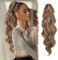 FESHFEN Pferdeschwanz Haarteil Haarverlängerung mit Kordelzug 60cm Pferdeschwanz Verlängerung Synthetik Wellig Locken Haarteil Ponytail Extension für Frauen, Hellbraun und Blond
