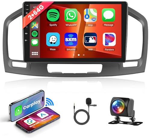 2G+64G Wireless Carplay Android 13 Autoradio 2 Din für Opel Insignia 2008-2013 Buick Regal 2009-2013 9 Zoll Autoradio mit Android Auto Navi GPS WIFI Mirror Link Bluetooth FM/RDS/DAB/SWC Rückfahrkamera