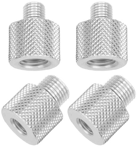 NIUQIGE Set di 4 adattatori a vite 3/8 su 1/4 e 1/4 su 3/8 in lega di alluminio per treppiede, microfono, fotocamera e altoparlante
