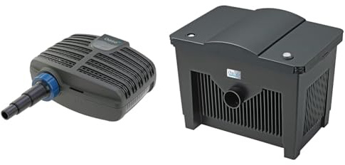 OASE 20249 Filterpumpe AquaMax Eco Classic 3500E, 3500 l/h Förderleistung & 56776 Durchlauffilter BioSmart 18000 geeignet für Teiche bis 18 m³, Filtersystem, Filterset inkl Filtermaterial