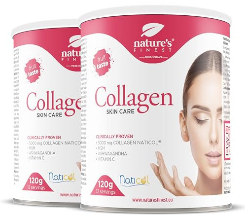Nature's Finest Collagen SkinCare - Marine Kollagen Pulver Hochdosiert (5000mg) - Kollagen-Präparate mit Vitamin C - Unterstützt Haare, Nägel und Haut - Kollagen zum Trinken