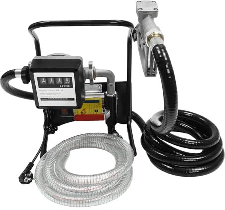 PUDLOR Pompe à diesel 220 V auto-amorçante 375 W Pompe à fioul de chauffage, pompe à fioul, compteur, pompe à fioul, station-service 45 l/min, convient pour les ateliers, la récupération automobile et