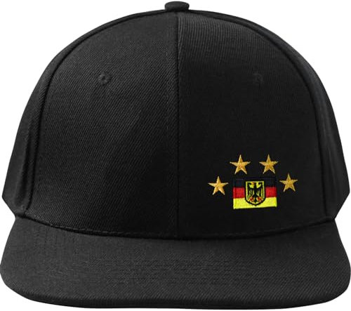 EXPRESS-STICKEREI Kappe mit Deutschland Flagge EM Deutschland Fußballfan Fanartikel | Sport Freizeit Basecap | Outdoor Cap mit Verschluss verstellbare Snapback | Fußball | Einheitsgröße