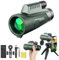 Olycism 12 X 50 Telescopio Monocular Prisma BAK4 Revestimiento Múltiple Trípode Soporte para Smartphone Impermeable Monocular para Adultos para la Observación de Aves Senderismo Caza