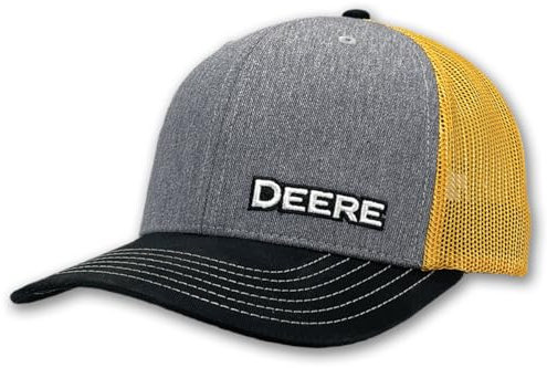 John Deere Trucker-Mütze mit Netzrücken, Grau-Schwarz-Gelb, Einheitsgröße