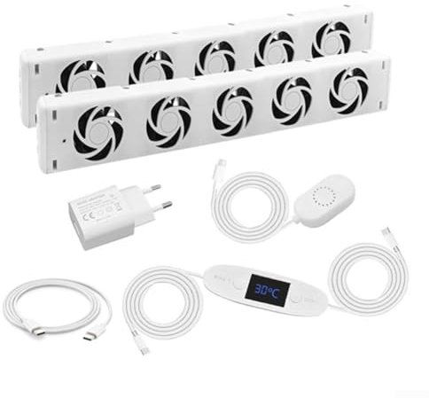 MXRV-P20 Heizkörper Ventilator mit 5 Verbesserten Lüfter, Intelligenter Heizkörperverstärker Erhöhen die Effizienz der Heizung und Sparen Energie(Duo-set)