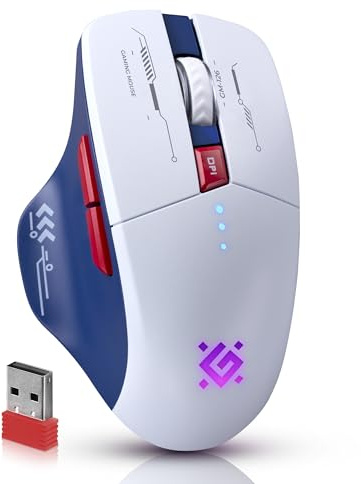 Defender Tisa GM-126 Kabellose Gaming Maus, Bluetooth & 2.4 GHz, 1600 DPI, 400 mAh Akku, leise Tasten, RGB Beleuchtung, USB-C Maus