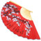 QUMIIRITY Oriental Folding Fan Blossom Pattern Decorative Paper Fan for Weddings and Living Room Traditional Chinese Design Wall Art and Photography Prop