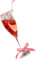 Pink Glass Champagne Decoration Ornament | Christmas Stocking Filler | With Moving Fizzy Liquid | Perfect for Secret Santa, Hen-Do, Birthday Gifts | Funny Gift For HimHer | Hanging Tree Decor