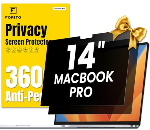F FORITO 2 Stück 360°-Laptop-Sichtschutz, kompatibel mit MacBook Pro 14 Zoll (M1, M2, M3, M4, Pro, Max), Augenschutz und Anti-Peep-Laptop-Peep-Laptop-Sichtschutz