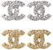Generisch Damen Edelstahl 100% Wasserfeste Schmuck Frauen Halskette mit anhänger kette silber 925 Sterlingsilber set (Gold Ohrstecker)