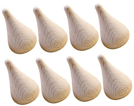 LALAFINA 8pcs DIY Beech Wood Water Drop Figurines for Boys and Girls Drawing Model, Hand-Painted Decorative Water Drop Craft Set for Home Decor and DIY Projects
