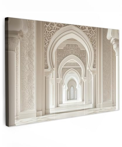 MuchoWow© Wandbilder Groß 120x80 cm XXL Schlafzimmer Home Deko Wohnung Bild Wohnzimmer Fotoleinwand Wand Islam Bilder Leinwand Wall Decor Moschee - Architektonisch - Ramadan - Islamische