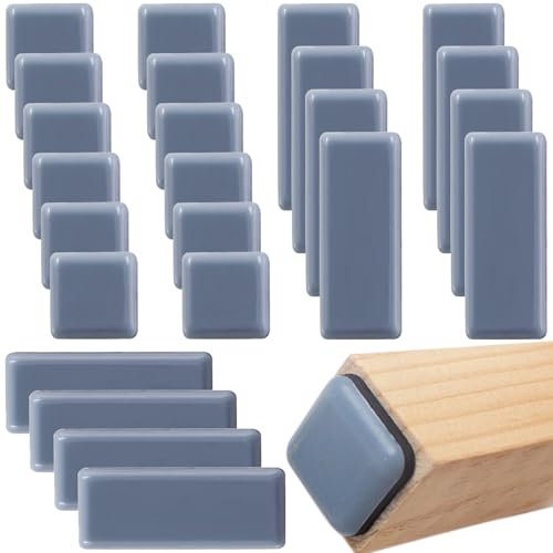 Set di 24 Piedini per mobili autoadesivo in Teflon feltrini per mobili 19x70 mm 20x20 mm (quadrati) protezione per parquet piastrelle laminato scorrimento silenzioso protezione antigraffio per sedie