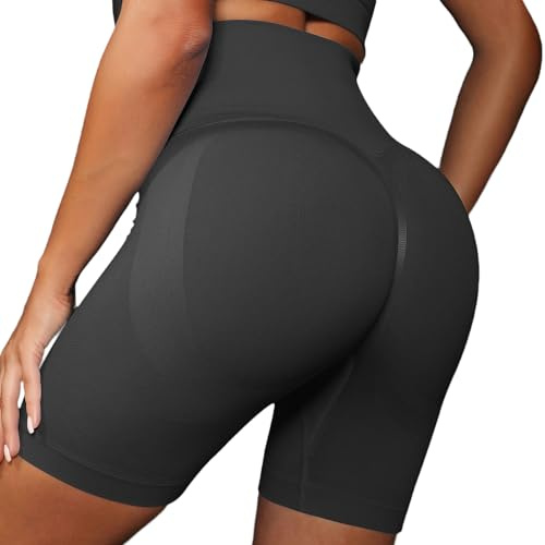 JTSONN Sportshorts dam scrunch butt lyft gym korta magsportbyxor sömlösa cyklist löparshorts booty korta leggings för löpning fitness yoga träning