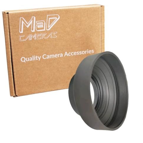 MaD Cameras Paraluce pieghevole in gomma da 58 mm, ideale per fotocamere DSLR Canon, avvitabile, circolare