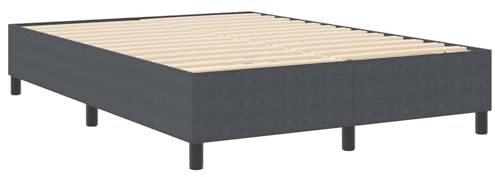 vidaXL Plattformbettgestell Dunkelgrau 140 x 200 cm Cordstoff | Kinderleichte Anleitungen für schnellen Aufbau, Holzwerkstoff und Metall sorgen für hohe Stabilität,