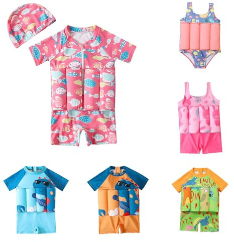 Flotation Schwimmanzug Baby Sale, Badeanzug Mädchen Jungen Schwimmhilfe Kinder Badebekleidung Schwimmtraining mit Abnehmbaren Auftrieb Unisex Schutz Bademode Sommer Strand Schwimmkraft Schwimmender