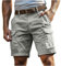 Cargoshorts Herren Kurze Hosen mit Reißverschluss und Knopf Mehrere Taschen Männer Einfarbig Sommer Shorts Klassische geschnittene Sportshorts Outdoorhose