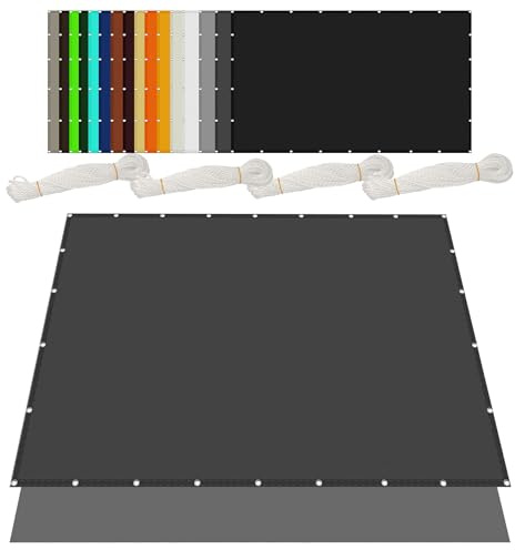 Tenda a Vela per Esterno 5 x 10 m Protezione Solare Raggi UV Copertura Antipolvere Protezione Uv, Tessuto 185 G/M² per Esterno, Giardino e Terrazza, Piscina, Grigio Scuro