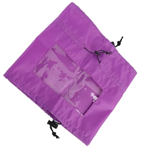 Fdit Cuffia da Doccia per Animali Domestici, Regolabile, Riutilizzabile, Trasparente, Protezione per le Orecchie, per Cani, Comodo Materiale in Tessuto Oxford (PURPLE)